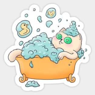 Bubble Bath SPA Cat Sticker